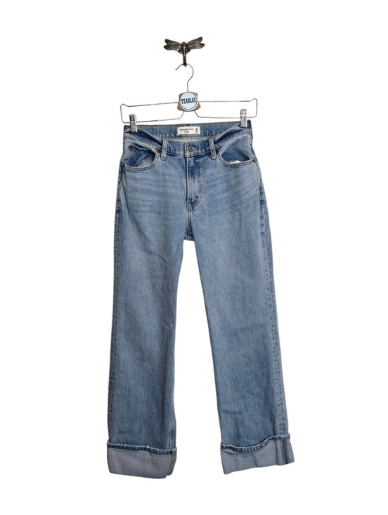 Abercrombie & Fitch Denim - Abercrombie & Fitch The Baggy Low Rise Cuffed Jeans Size 24 Light Wash